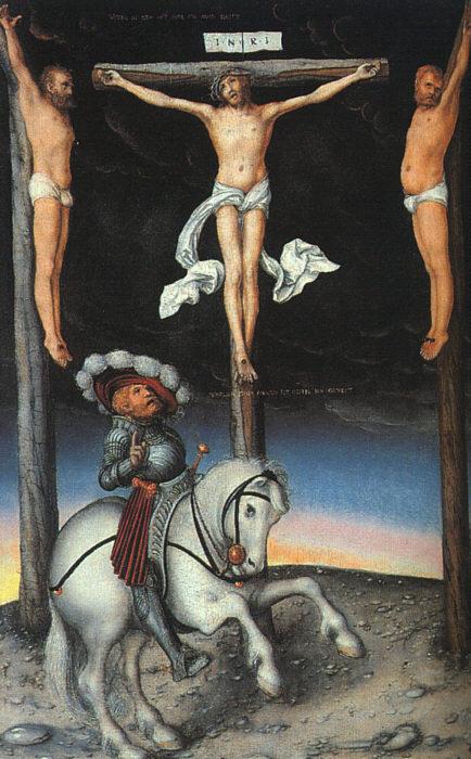 CRANACH, Lucas the Elder The Crucifixion with the Converted Centurion dfg Germany oil painting art